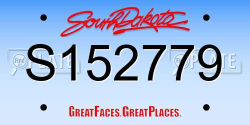 S152779 South Dakota License Plate