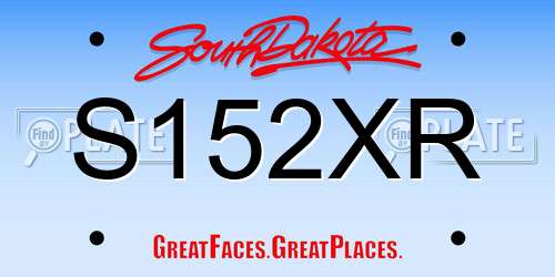 S152XR South Dakota License Plate
