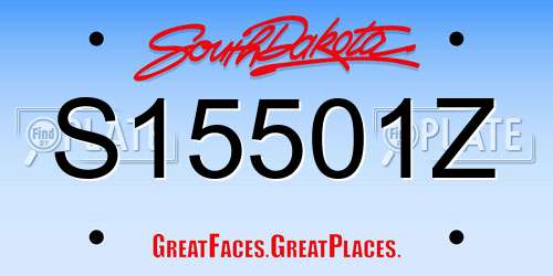 S15501Z South Dakota License Plate