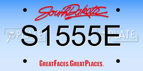 S1555E South Dakota License Plate
