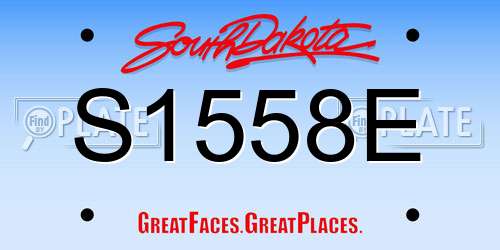 S1558E South Dakota License Plate
