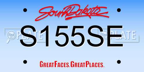 S155SE South Dakota License Plate