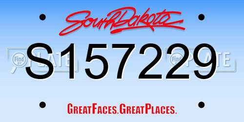 S157229 South Dakota License Plate