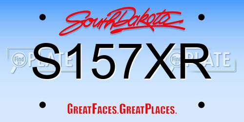 S157XR South Dakota License Plate