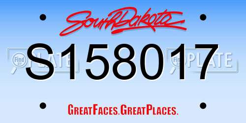 S158017 South Dakota License Plate