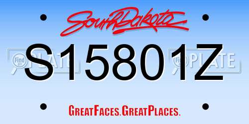 S15801Z South Dakota License Plate