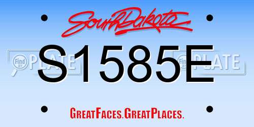 S1585E South Dakota License Plate