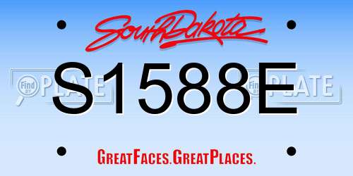 S1588E South Dakota License Plate