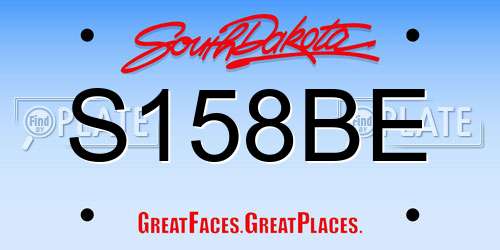 S158BE South Dakota License Plate