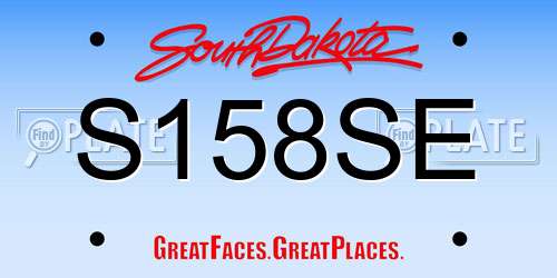 S158SE South Dakota License Plate