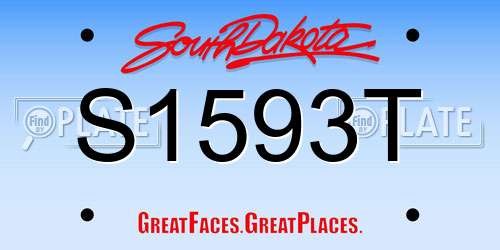 S1593T South Dakota License Plate