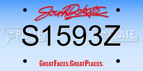S1593Z South Dakota License Plate