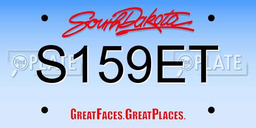 S159ET South Dakota License Plate