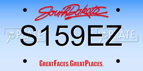 S159EZ South Dakota License Plate