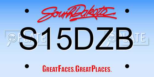 S15DZB South Dakota License Plate