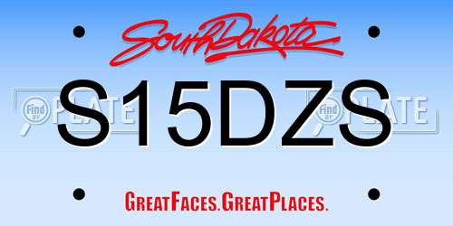 S15DZS South Dakota License Plate