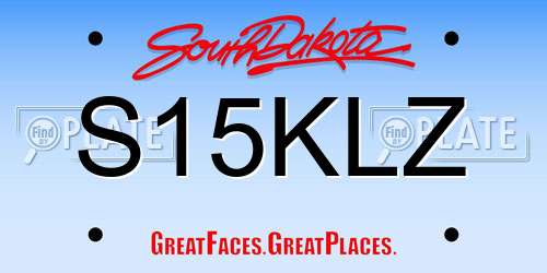 S15KLZ South Dakota License Plate