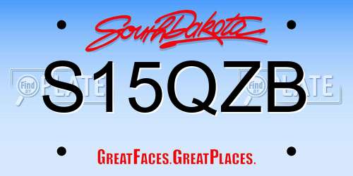 S15QZB South Dakota License Plate