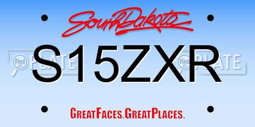 S15ZXR South Dakota License Plate