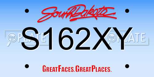 S162XY South Dakota License Plate