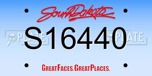 S16440 South Dakota License Plate