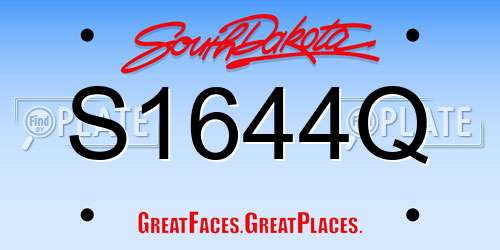 S1644Q South Dakota License Plate