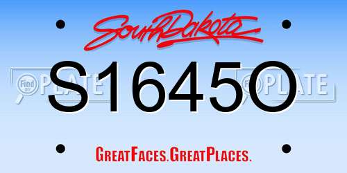 S1645O South Dakota License Plate