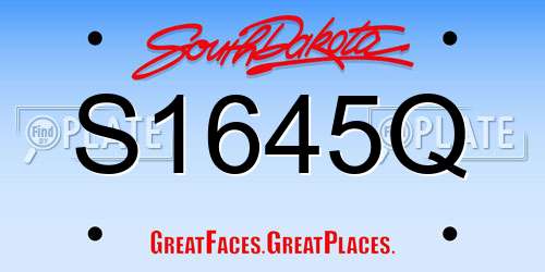 S1645Q South Dakota License Plate