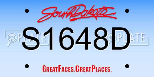 S1648D South Dakota License Plate