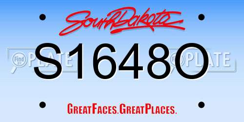 S1648O South Dakota License Plate