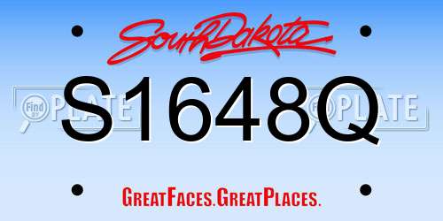 S1648Q South Dakota License Plate