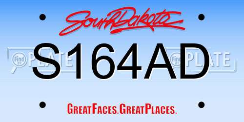S164AD South Dakota License Plate