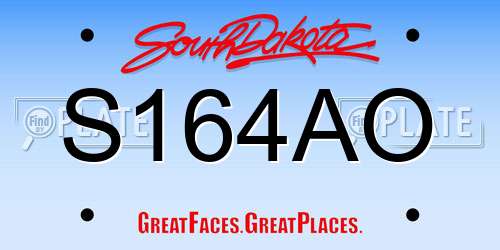 S164AO South Dakota License Plate