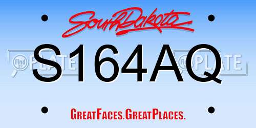S164AQ South Dakota License Plate