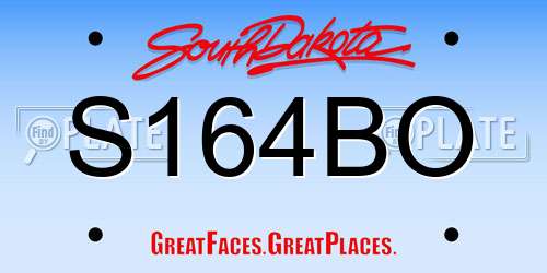 S164BO South Dakota License Plate