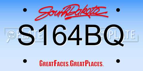 S164BQ South Dakota License Plate