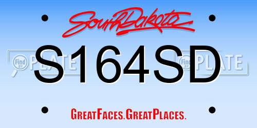 S164SD South Dakota License Plate