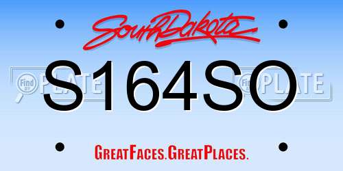 S164SO South Dakota License Plate