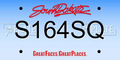 S164SQ South Dakota License Plate