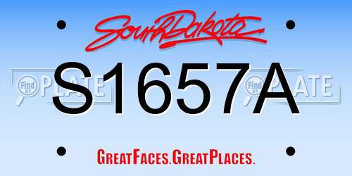 S1657A South Dakota License Plate