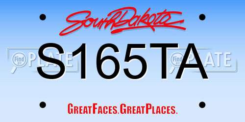 S165TA South Dakota License Plate