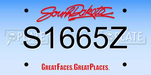 S1665Z South Dakota License Plate
