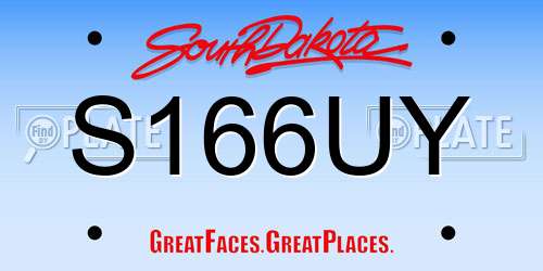S166UY South Dakota License Plate