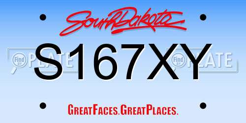 S167XY South Dakota License Plate