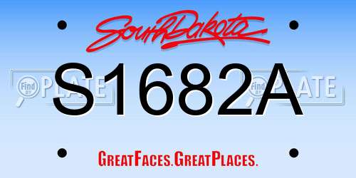 S1682A South Dakota License Plate