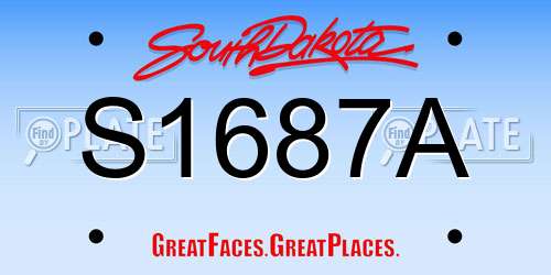 S1687A South Dakota License Plate