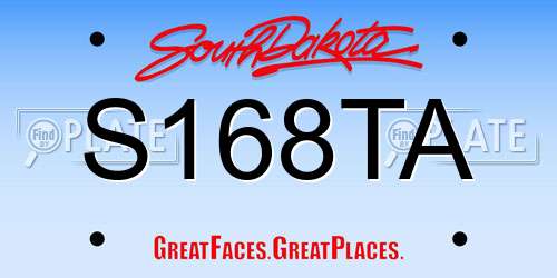 S168TA South Dakota License Plate