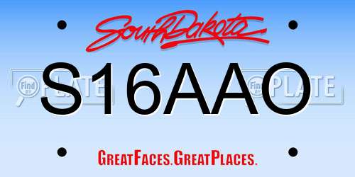 S16AAO South Dakota License Plate