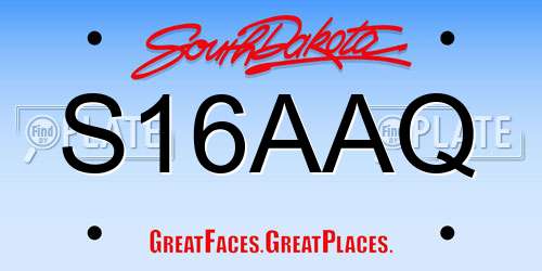 S16AAQ South Dakota License Plate