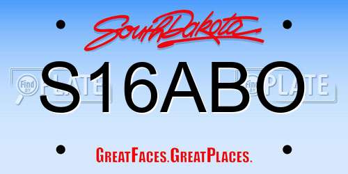 S16ABO South Dakota License Plate